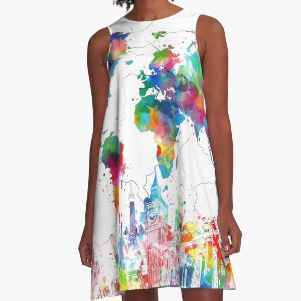 world map A-Line Dress