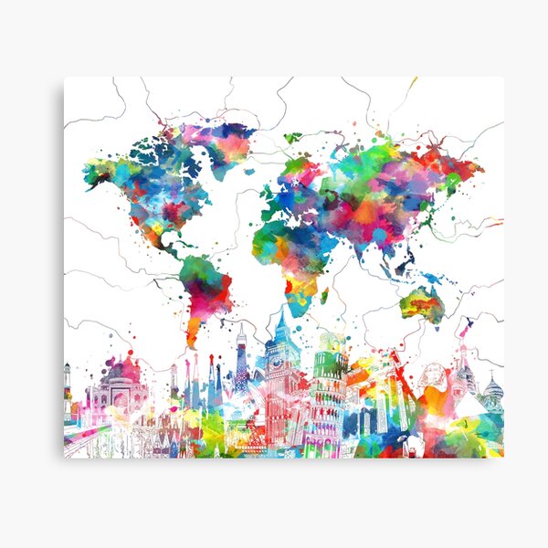 mapa del mundo Lienzo