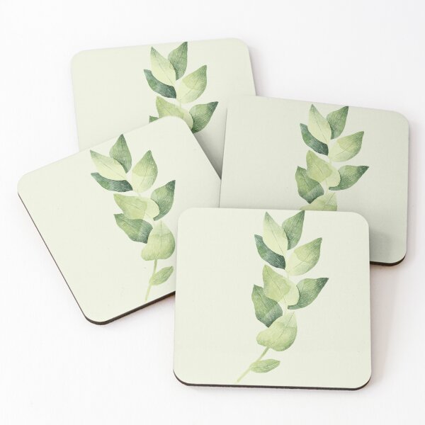 Item preview, Green eucalyptus branch botanical illustration  designed and sold by helga-wigandt.