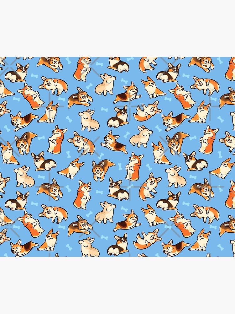 Jolly corgis in blue by Colordrilos