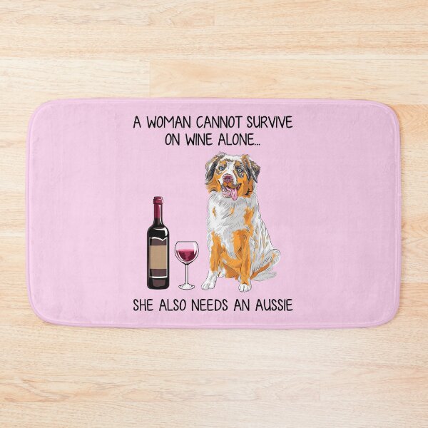Item preview, Aussie and wine Funny gift for dog mom designed and sold by TeeDoozy.