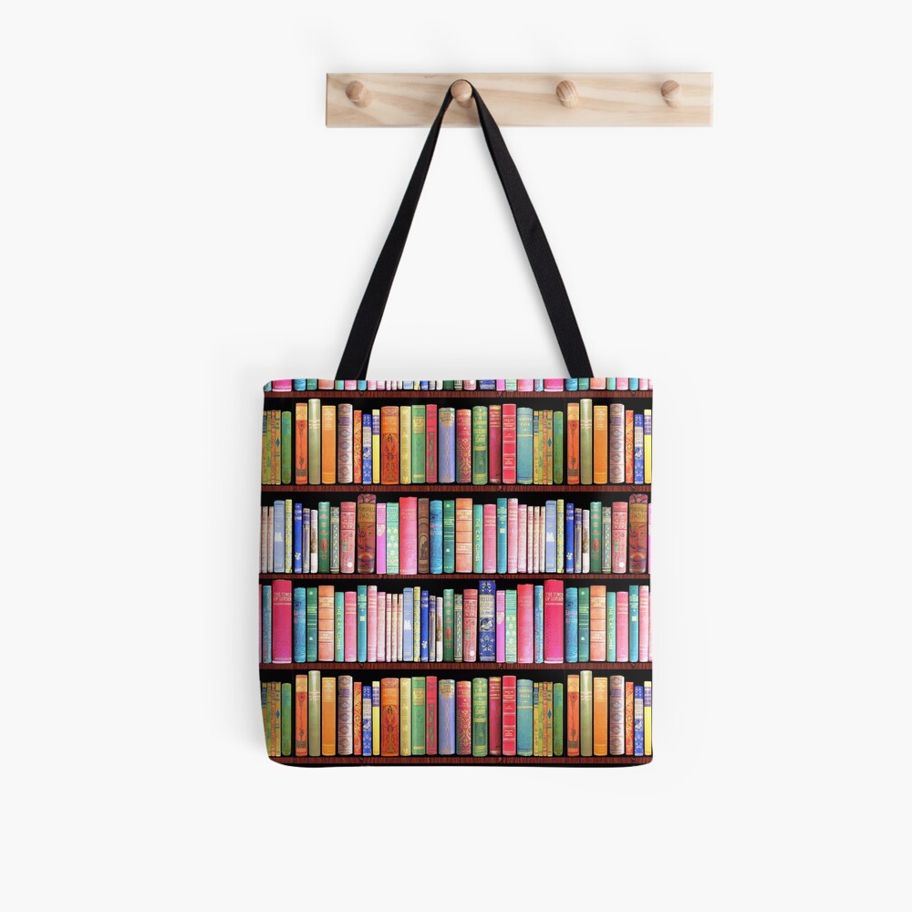 Bookworm Antique book library, vintage book shelf Tote Bag