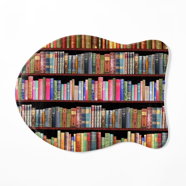 Bookworm Antique book library, vintage book shelf Cat Mat
