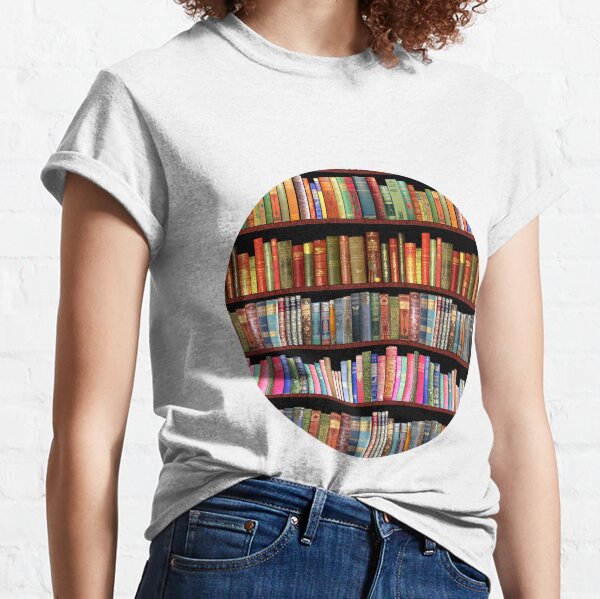 Bookworm Antique book library, vintage book shelf Classic T-Shirt