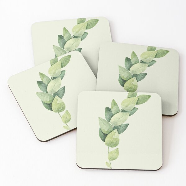 Item preview, Green eucalyptus branch botanical illustration  designed and sold by helga-wigandt.