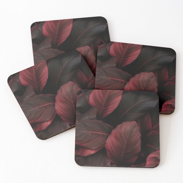 Item preview, Fiery Glow of Dark Red Neon Leaves designed and sold by pocketgraphic.
