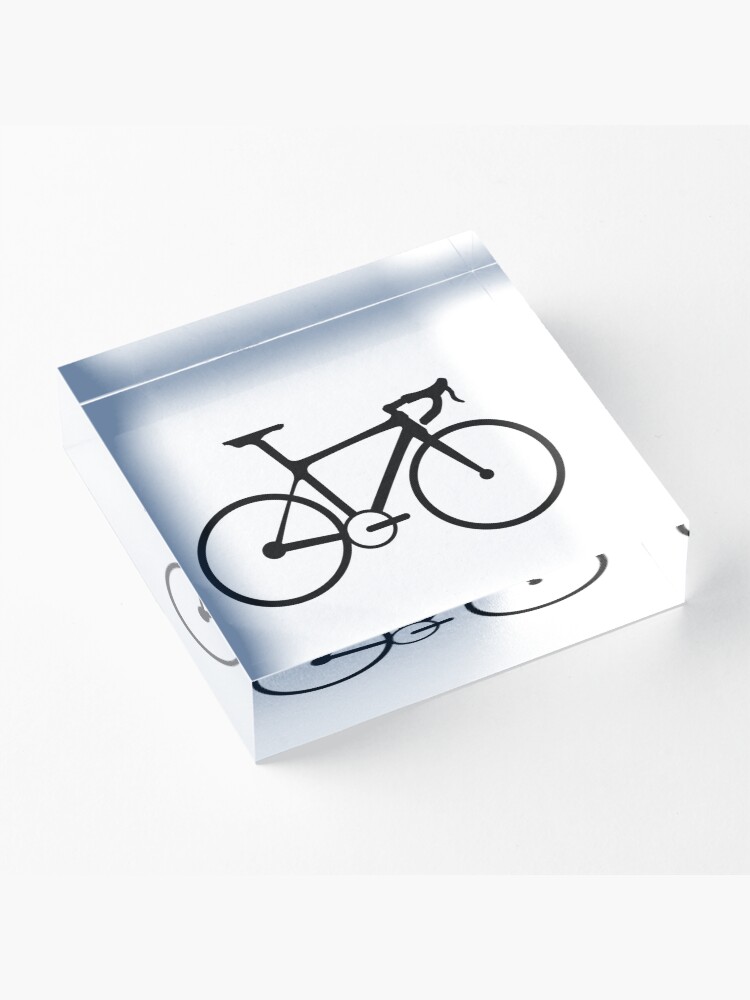 Alternate view of Racing Bike. Road Bike, Racing bicycle, Black on White. Acrylic Block