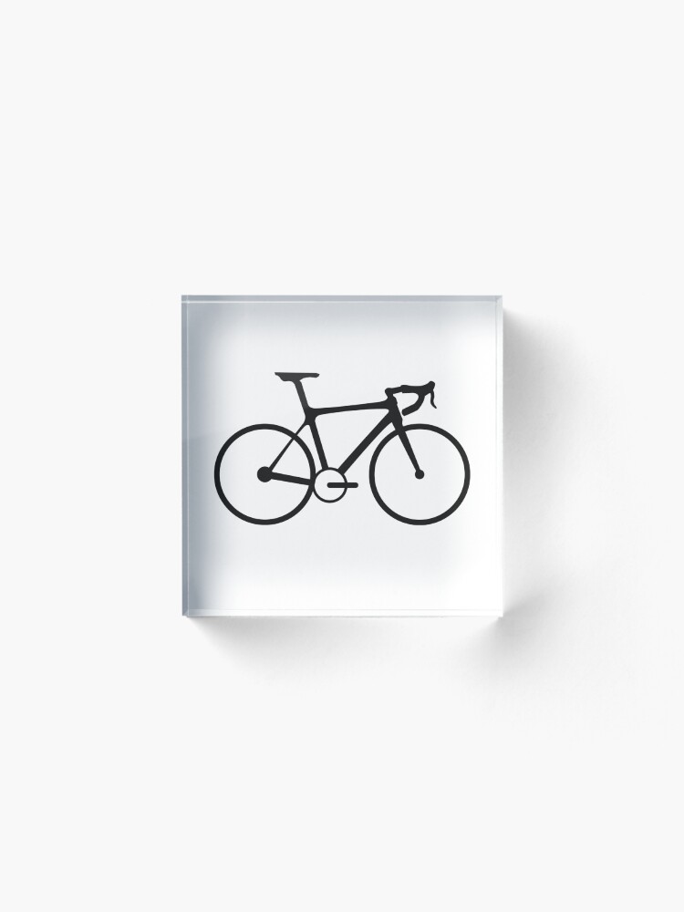 Alternate view of Racing Bike. Road Bike, Racing bicycle, Black on White. Acrylic Block