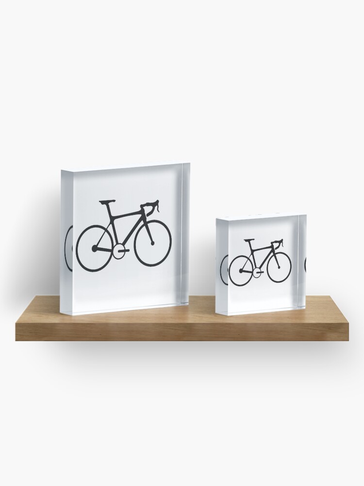 Alternate view of Racing Bike. Road Bike, Racing bicycle, Black on White. Acrylic Block