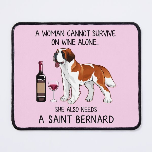 Item preview, Saint Bernard and wine Funny gift for dog mom designed and sold by TeeDoozy.