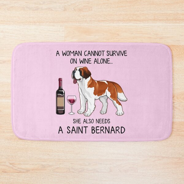 Item preview, Saint Bernard and wine Funny gift for dog mom designed and sold by TeeDoozy.