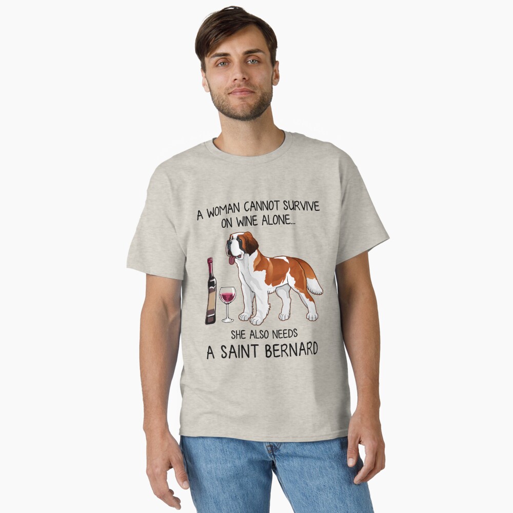 Saint Bernard and wine Funny gift for dog mom Essential T-Shirt