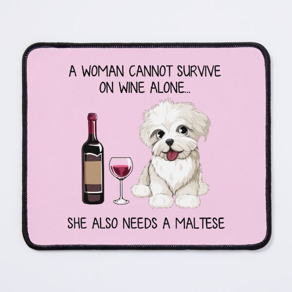 Item preview, Maltese and wine Funny gift for dog mom designed and sold by TeeDoozy.