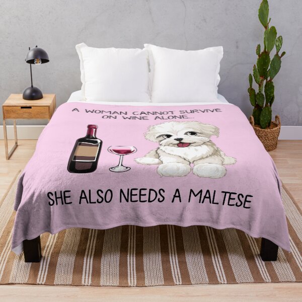 Item preview, Maltese and wine Funny gift for dog mom designed and sold by TeeDoozy.
