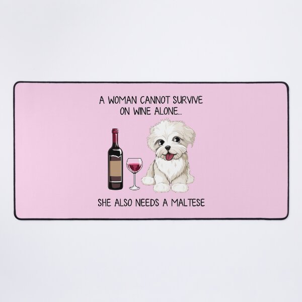Item preview, Maltese and wine Funny gift for dog mom designed and sold by TeeDoozy.