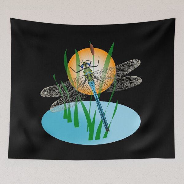Item preview, Blue dragonfly in natural environment designed and sold by Ricogfx.