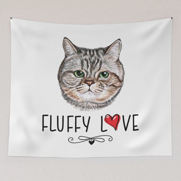 Item preview, Cat Fluffy Love Kitty Meow Portrait  designed and sold by Blok45.