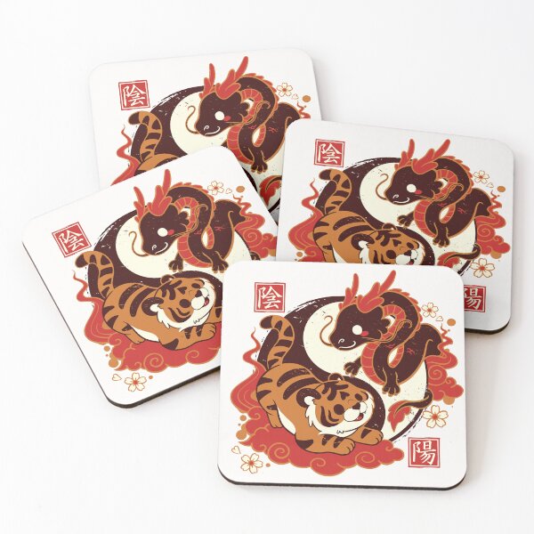 Item preview, Yin and yang tiger and dragon designed and sold by NemiMakeit.