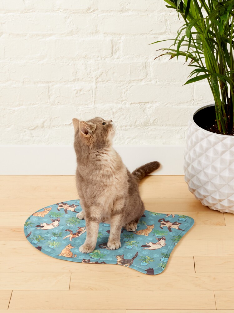 Alternate view of Cozy michis in blue Pet Mat