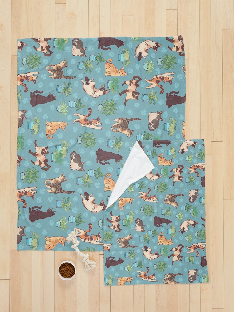 Alternate view of Cozy michis in blue Pet Blanket