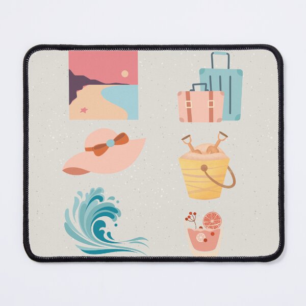 Item preview, Sunny Summer Beach pink and blue Aesthetic Wallpaper designed and sold by Levated.