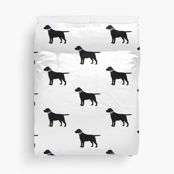 Black Labrador Retriever Preppy Silhouette Duvet Cover