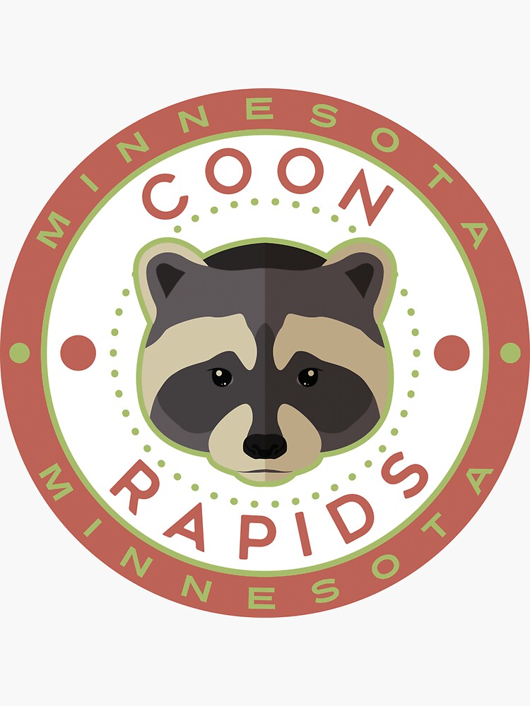 "Coon Rapids, Minnesota, USA. Lettering. Orange and green color