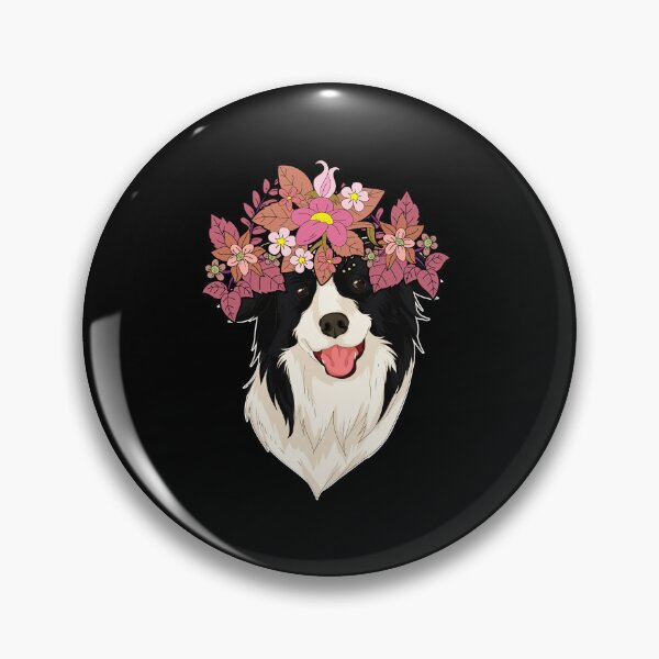 Item preview, Botanical Flower Crown Dog Lover Pet Border Collie designed and sold by bestshirtdesign.