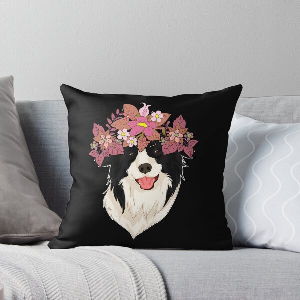 Item preview, Botanical Flower Crown Dog Lover Pet Border Collie designed and sold by bestshirtdesign.