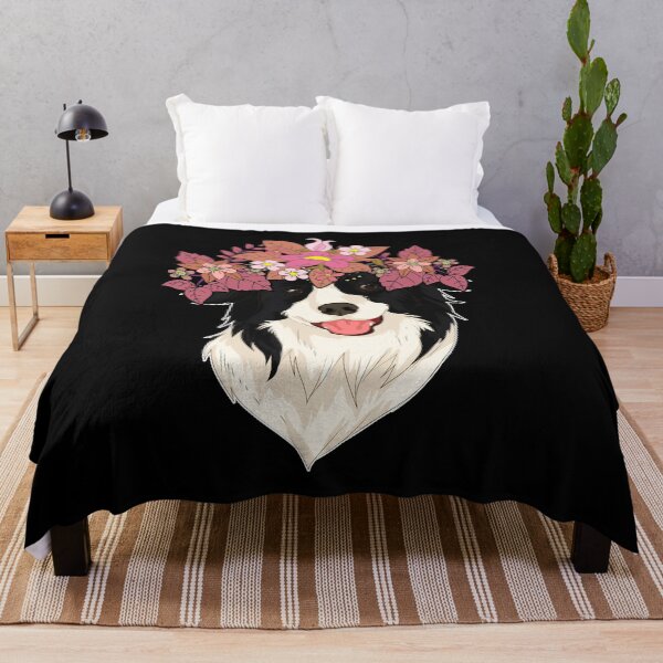 Item preview, Botanical Flower Crown Dog Lover Pet Border Collie designed and sold by bestshirtdesign.