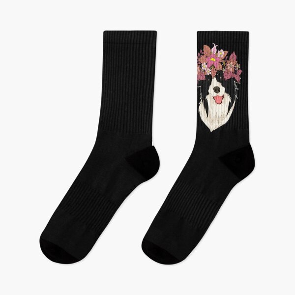 Item preview, Botanical Flower Crown Dog Lover Pet Border Collie designed and sold by bestshirtdesign.