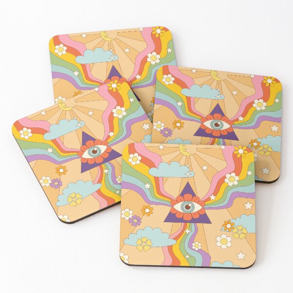 Item preview, retro hippie boho rainbow print  designed and sold by MartaOlgaKlara.
