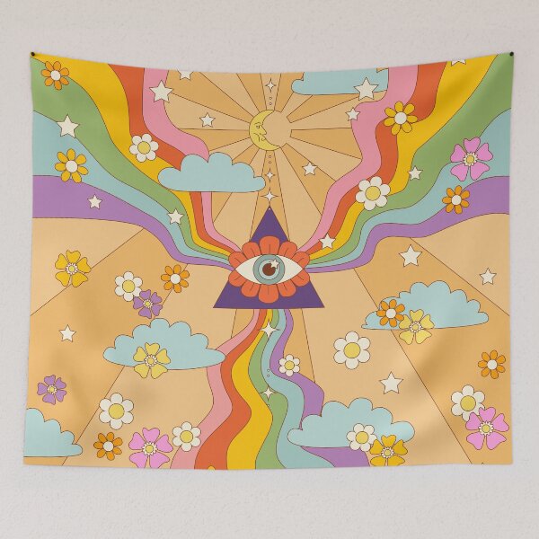Item preview, retro hippie boho rainbow print  designed and sold by MartaOlgaKlara.