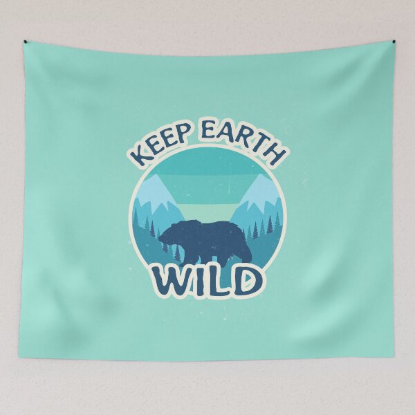 Item preview, Keep earth Wild, Bear, blue bear.  designed and sold by jimcaza.