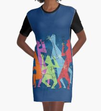 New Orleans Jazz Quintet Graphic T-Shirt Dress