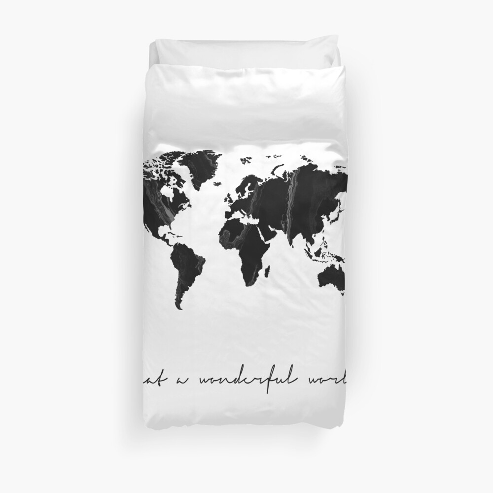 World map print, Scandinavian, Nordic, Marble, Fashion print, Scandinavian art, Modern art, Wall art, Print, Minimalistic, Modern Duvet Cover