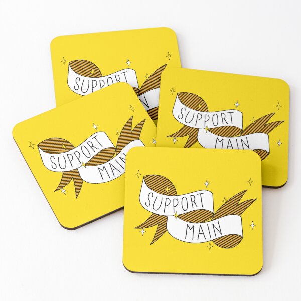 Item preview, Support Main Gamer Healer Yellow White Cartoon Banner designed and sold by JessicaAmber.