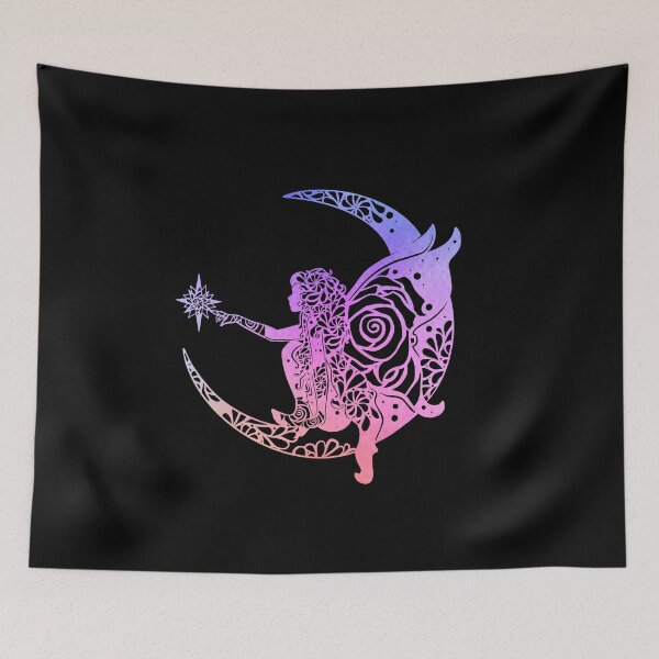 Item preview, Fairy Moon Colorful Fairytale Fairytail Papercut Mandala Art designed and sold by hign.