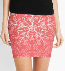 cherry blossom mandala- Coral sakura Mini Skirt