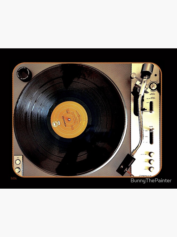 Impression rigide for Sale avec l'œuvre « Platine Vinyle Vintage Pioneer  1976 Electronique PL-117D » de l'artiste BunnyThePainter