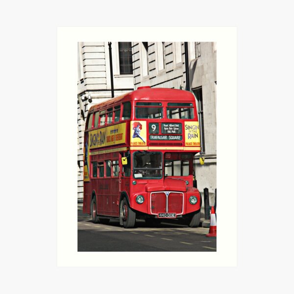 Vintage Red London Bus Art Print