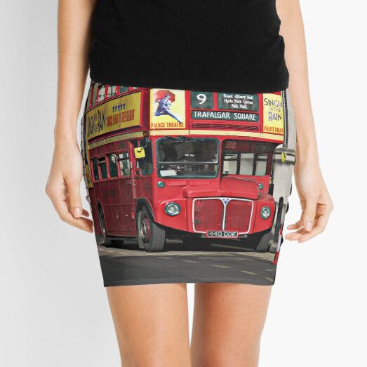 Vintage Red London Bus Mini Skirt