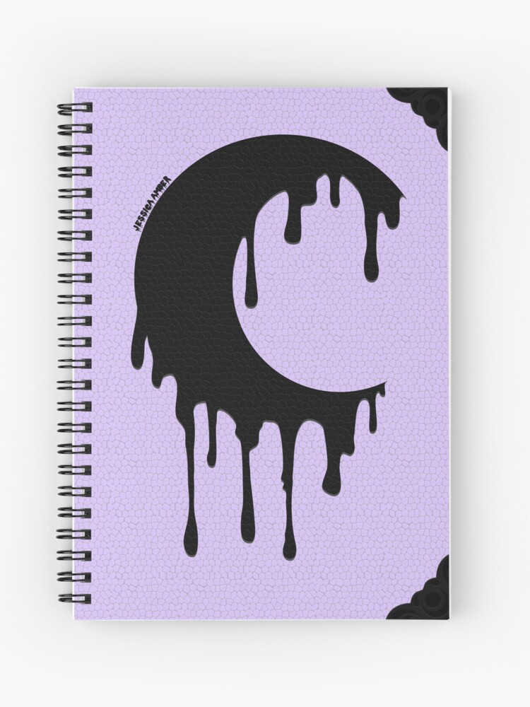 Gothic Black Purple Dripping Crescent Moon Silhouette