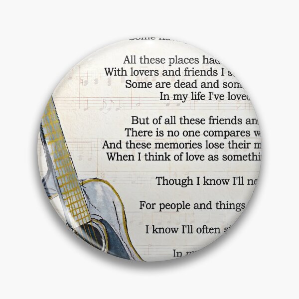 Item preview, In My Life Lyrics Poster, The Beatles Song Lyrics Poster, Song Poster, Song Lyrics Print, Lyrics Wall Art, vintage music poster, music gifts designed and sold by Steve Kane.