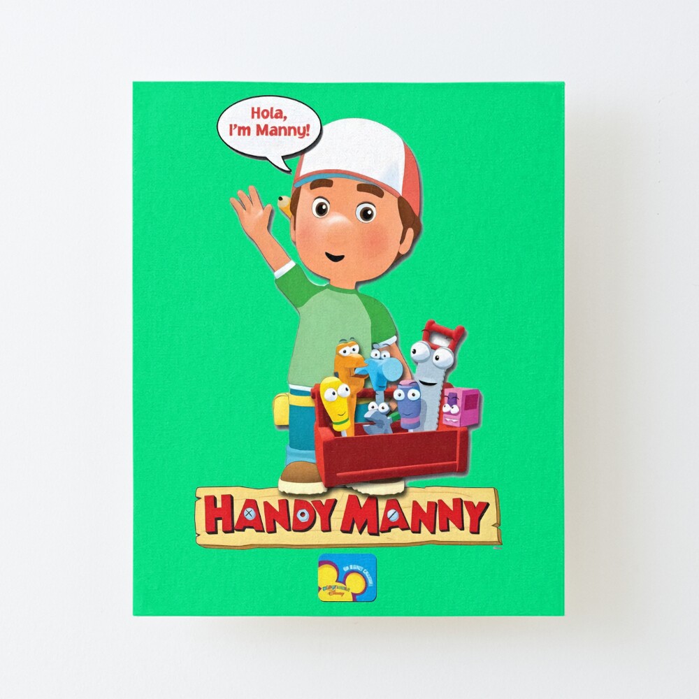Page De Garde Cahiers Outils Avec Manny Et Ses Outils Impression rigide for Sale avec l'œuvre « Handy Manny et son dessin animé d' outils parlants, j'adore ça, meilleur, pour toi, pour, conception drôle » de l'artiste NDBRAFLL | Redbubble