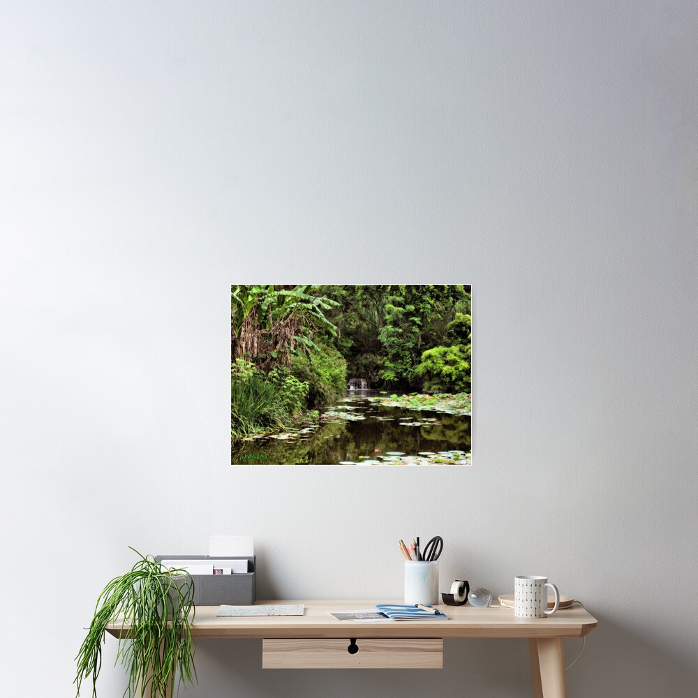 Cascade in the Pond Poster