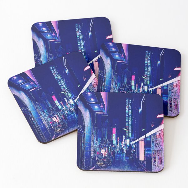 Item preview, Cyberpunk Japanese street at night designed and sold by vanyadesign.