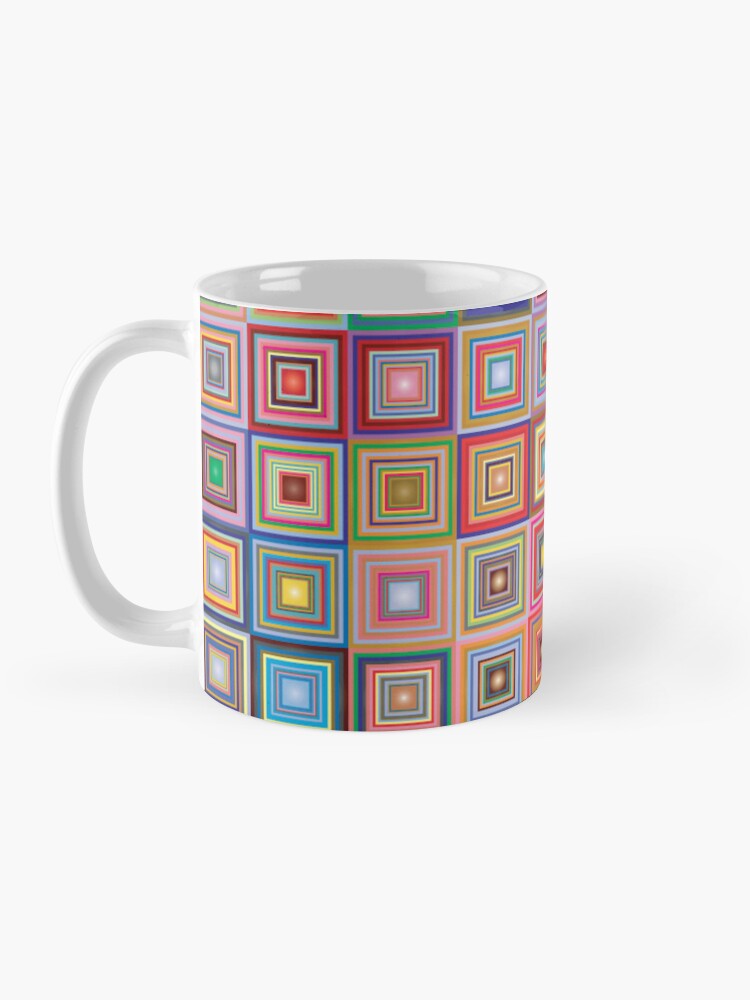 Thumbnail 3 of 6, Coffee Mug, Retro Squares Abstract Geometric designed and sold by DigitalChickHub.