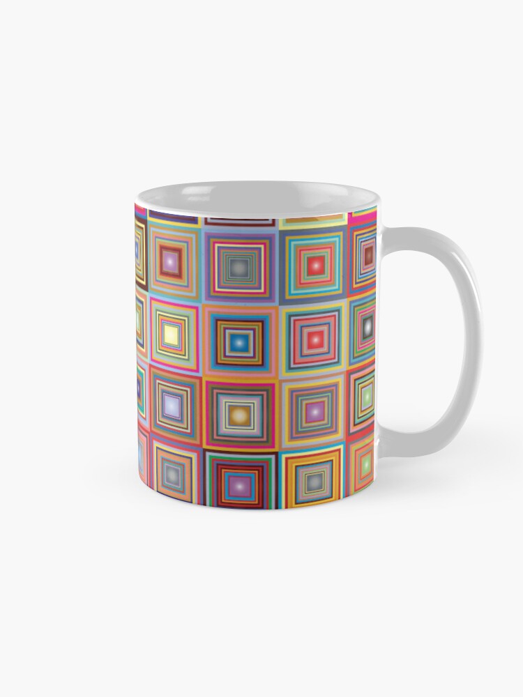 Thumbnail 5 of 6, Coffee Mug, Retro Squares Abstract Geometric designed and sold by DigitalChickHub.