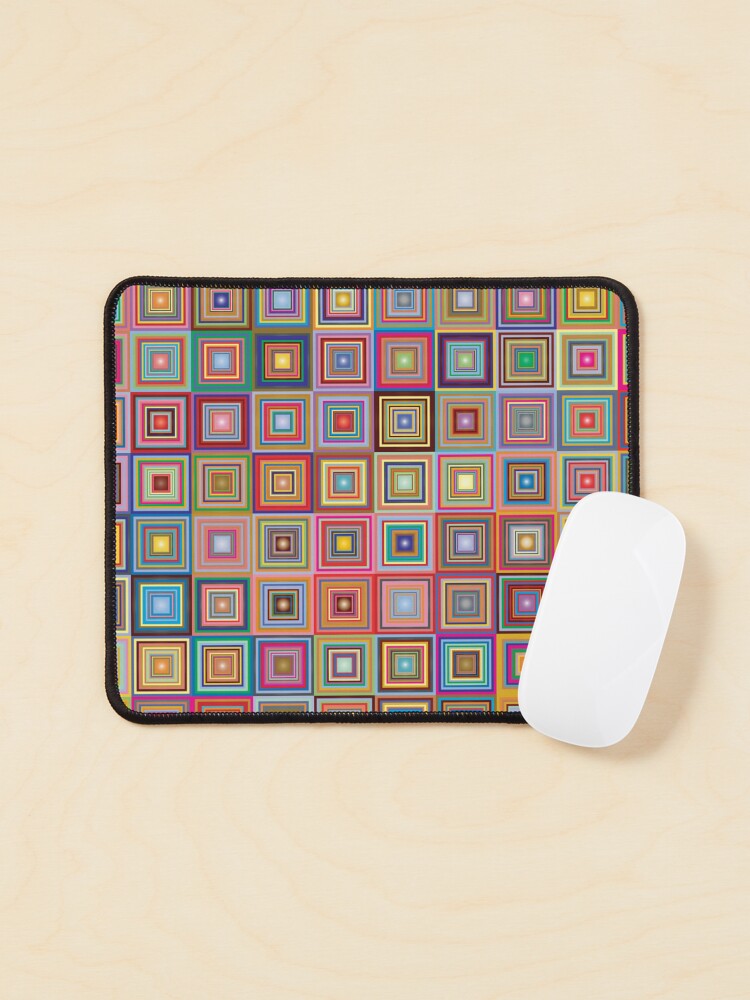 Thumbnail 1 of 5, Mouse Pad, Retro Squares Abstract Geometric designed and sold by DigitalChickHub.